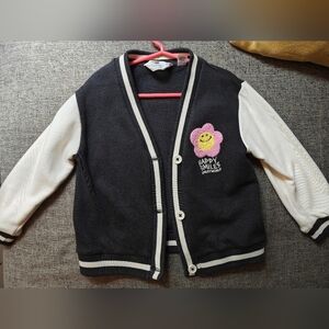 H&M Black and White Contrast Ribbed Top